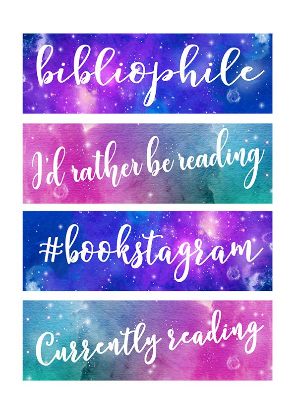 Set 1 Bookish Bookmarks Etsy Download RGB 72dpi