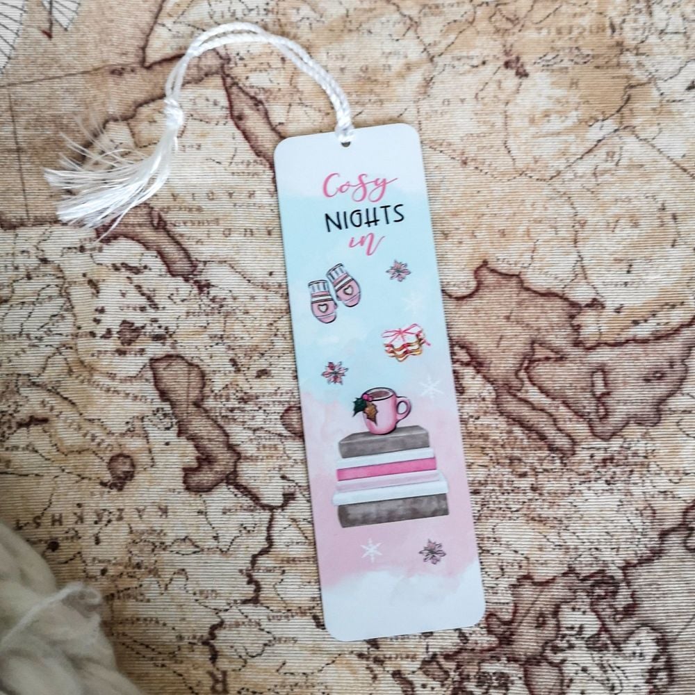Cosy Nights In - White Metal Bookmark