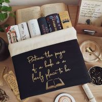Book Pages Quote Canvas Organiser (Large) Gold & Black