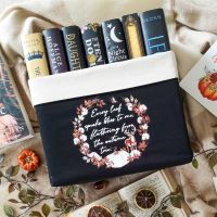 Autumn Book Basket With Emily Bronte Quote - Black book basket