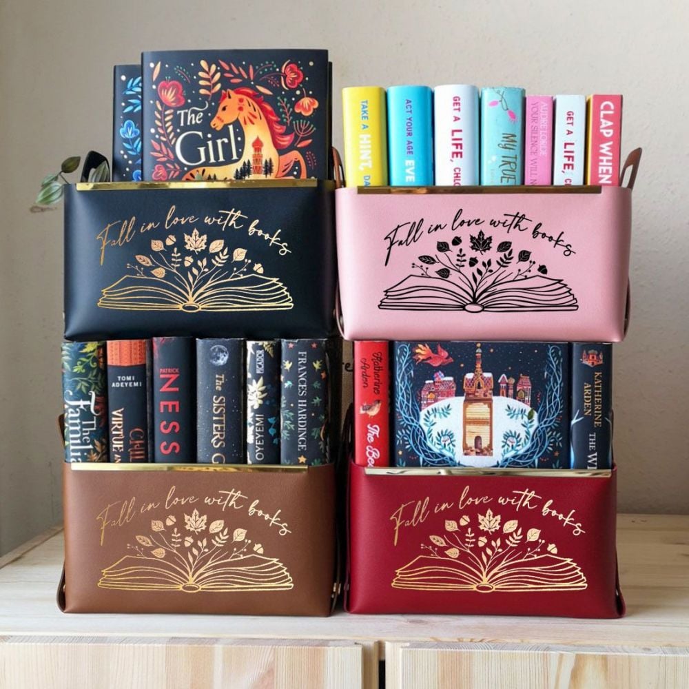 Fall in love with books Mock Leather Storage Basket