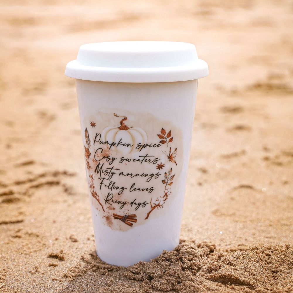 Reusable Fall Favourites Ceramic Travel Cup