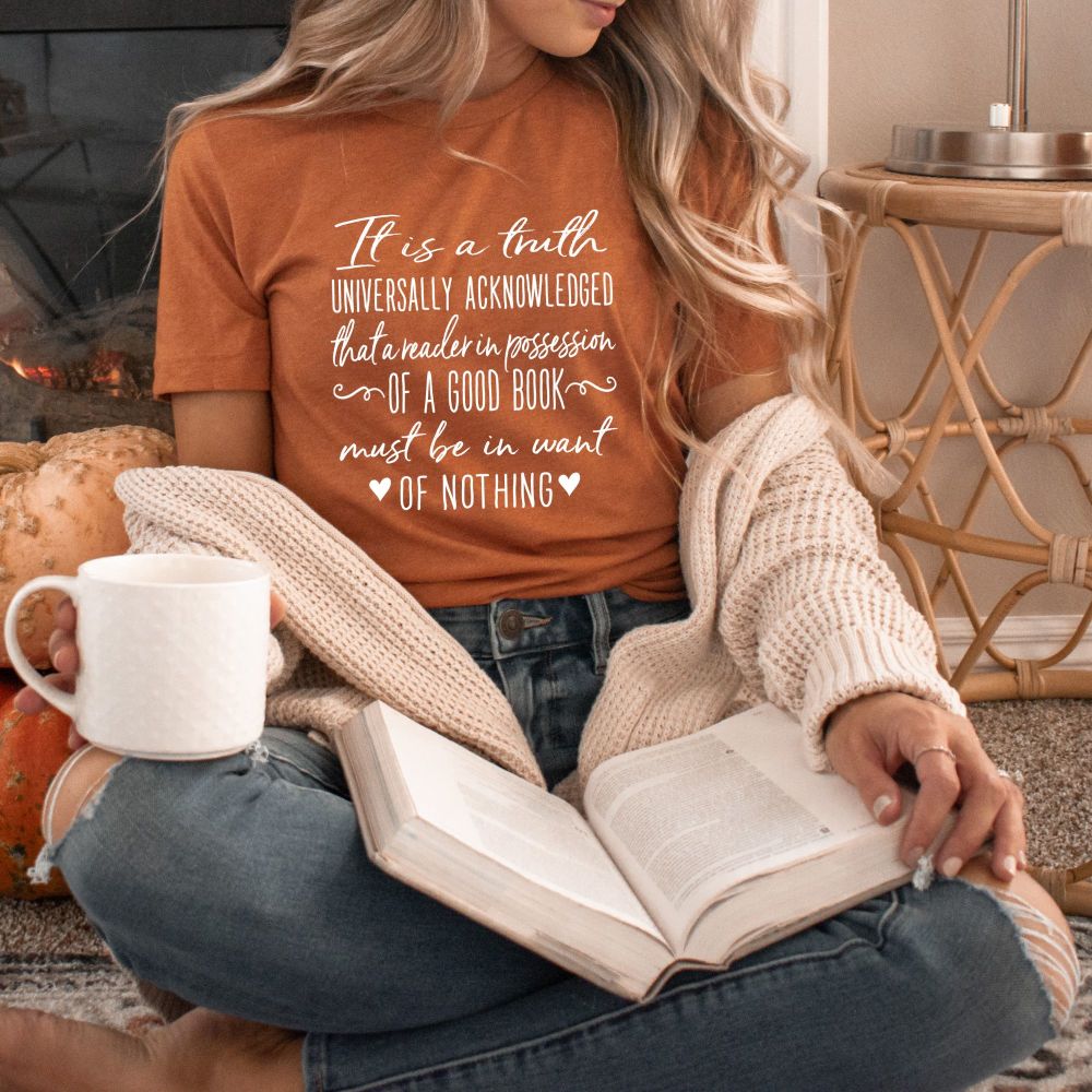 Jane Austen T-shirt, It is a truth universally acknowledged