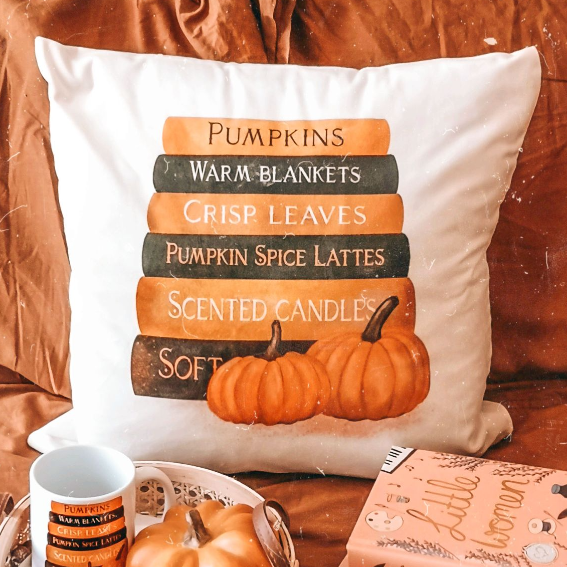 Book Spines Pumpkin Cushion Cover