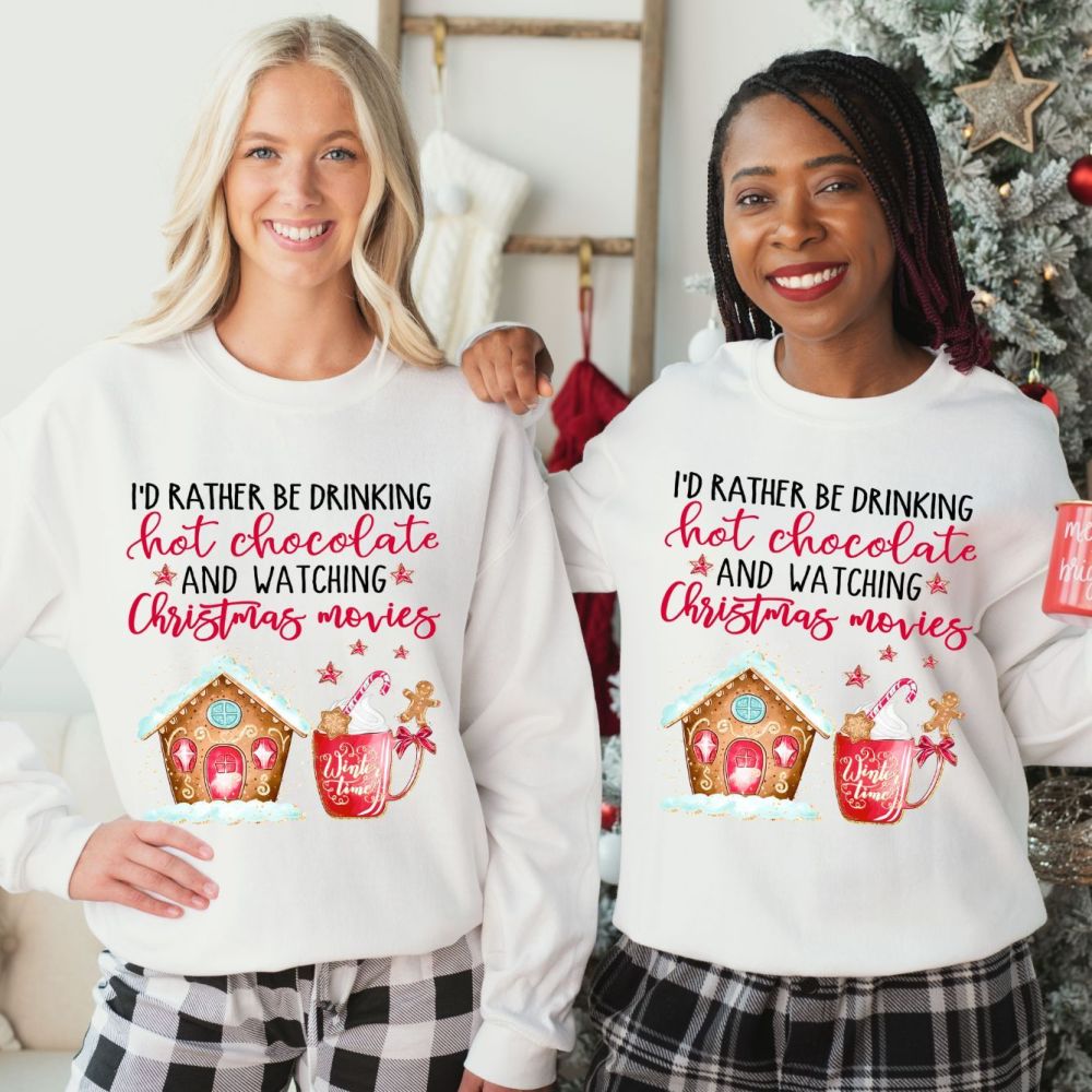 Christmas Sweatshirt  - Christmas Movies & Hot Chocolate -  Unisex