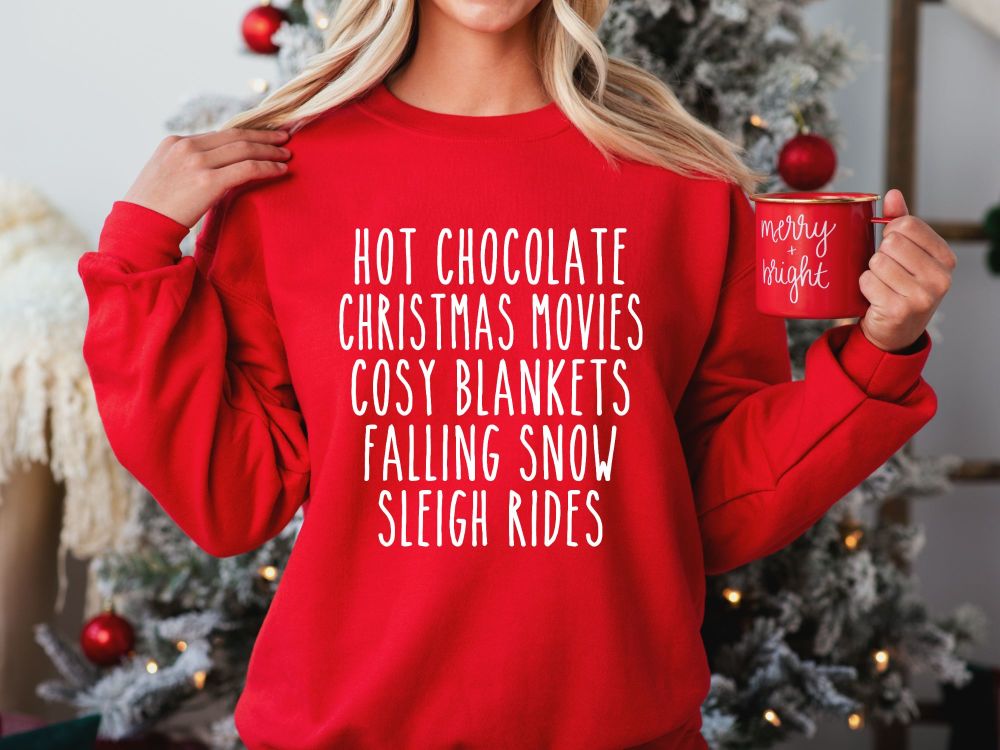 Christmas Sweatshirt - Christmas List - UP TO 5XL,