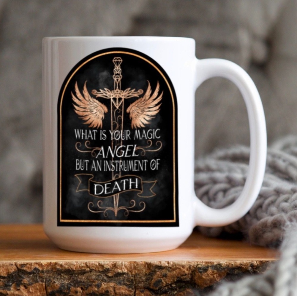 Crescent City 15oz Mug, Officially Licensed Sarah J Maas Merch, Hunt Athalar "What is Your Magic, Angel, But an Instrument of Death"