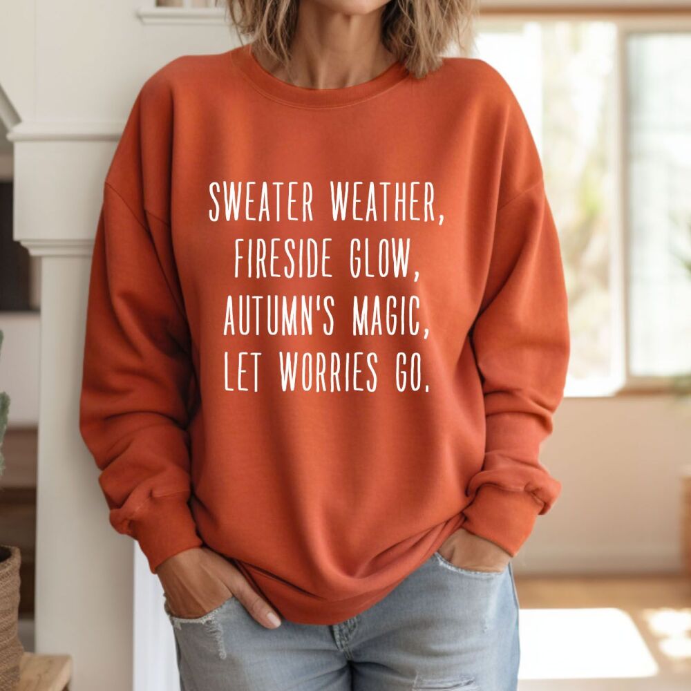 Autumn's Magic Sweatshirt - Embrace Sweater Weather and Fireside Glow!