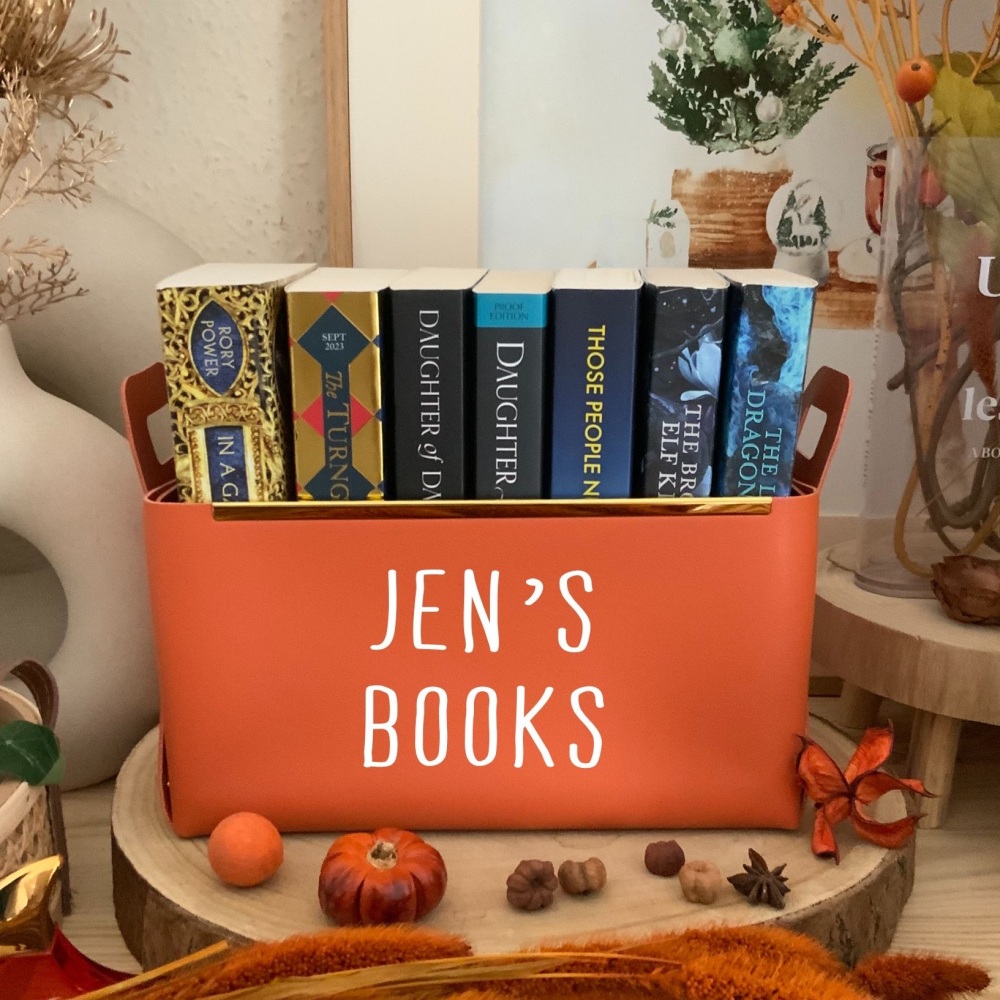 Personalised Orange PU Leather Storage Basket, Perfect For Autumn Lovers