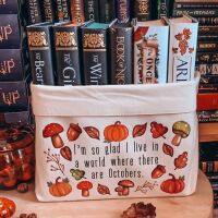 Autumnal Woodland Book Basket, With LM Montgomery Quote