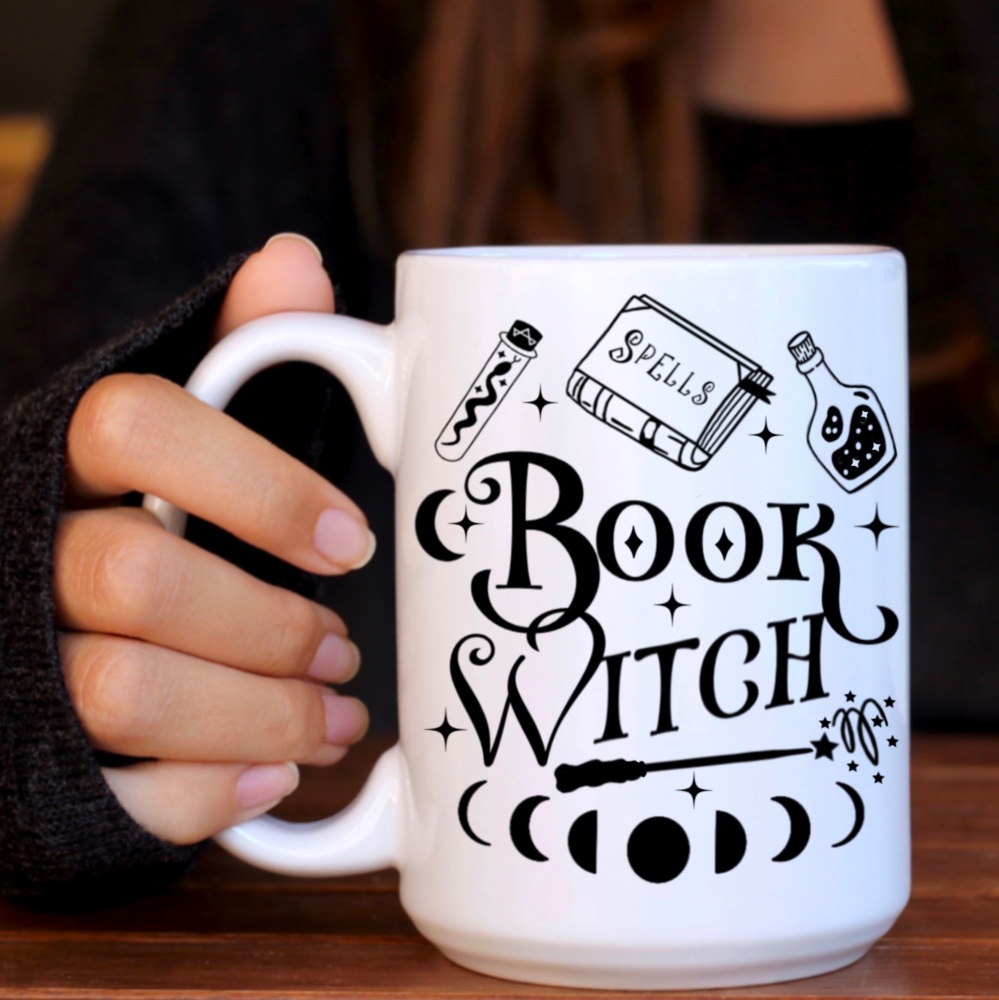 15oz Book Witch Mug for Fantasy Lovers