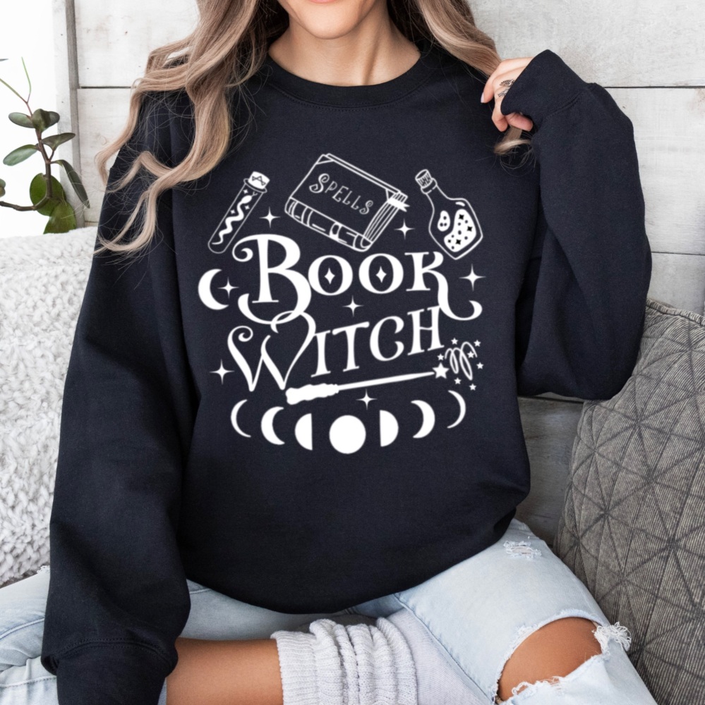 Book Witch Sweatshirt For Fantasy Readers