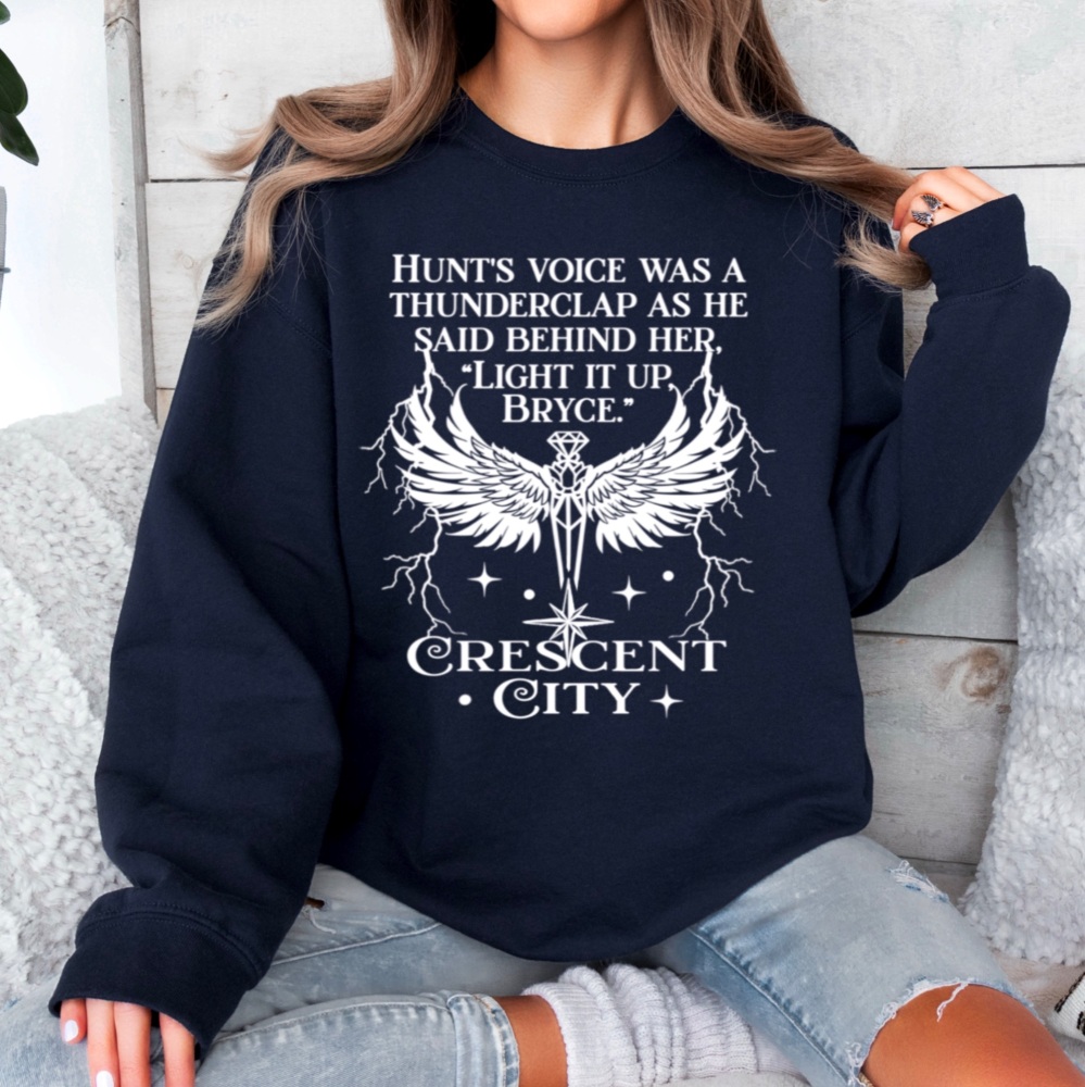 Crescent City Bryce and Hunt Sweatshirt, House of Sky and Breath, Sarah J Maas Licensed Merch