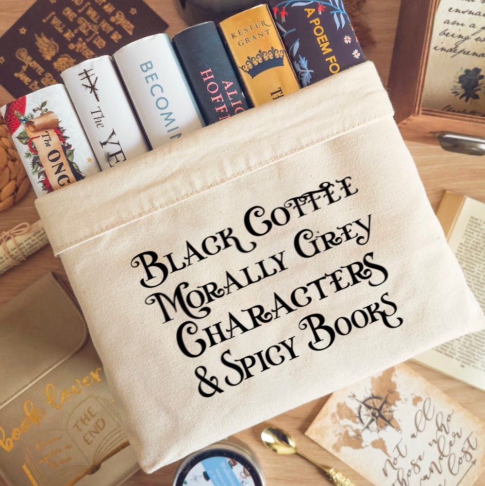 Book Basket, Morally grey, Black coffee & Spicy books