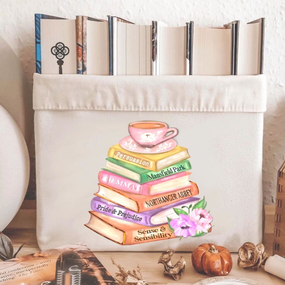 Jane Austen Summer Canvas Book Basket