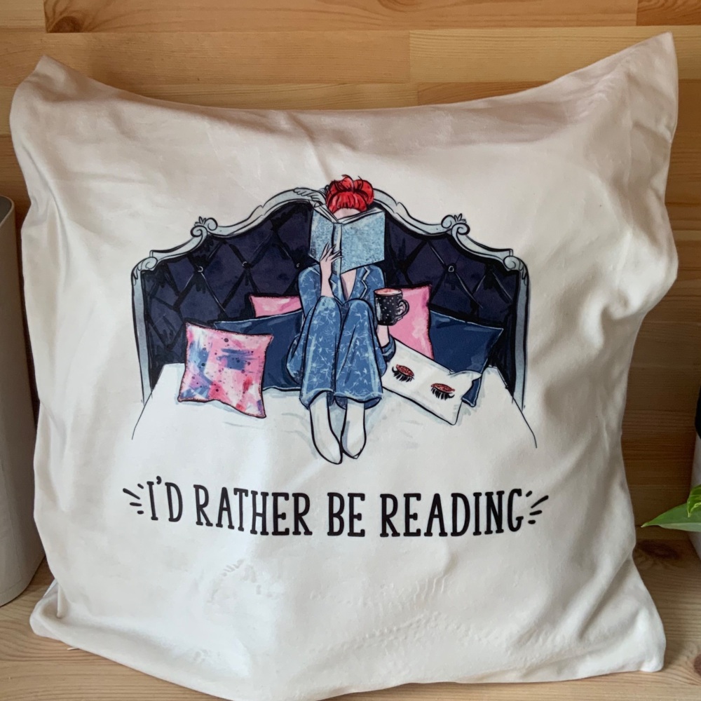 Redhead Book Lover Cushion Cover