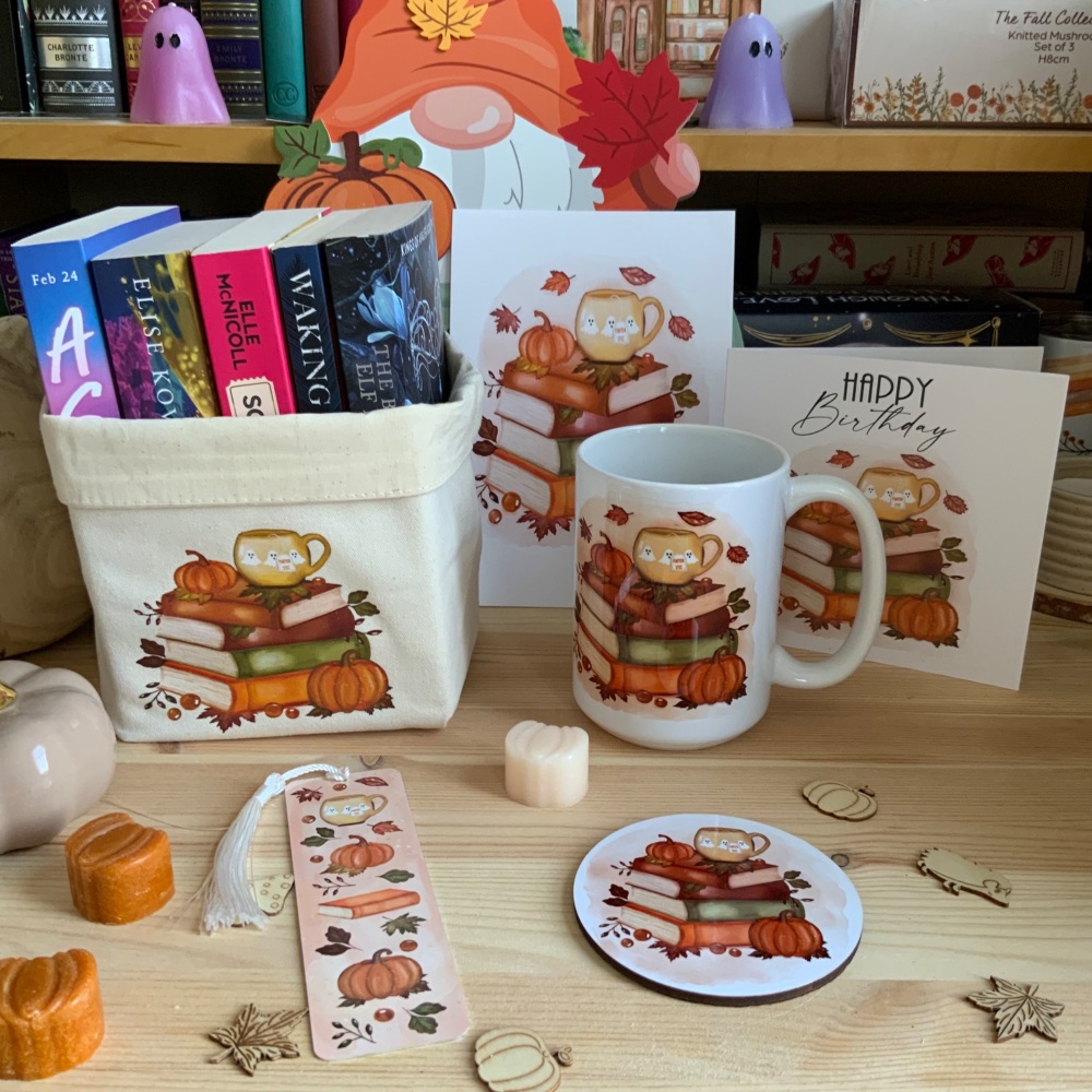 Autumn Book Lovers Gift Box, Cosy Reading Gift Set - Orange/Brown