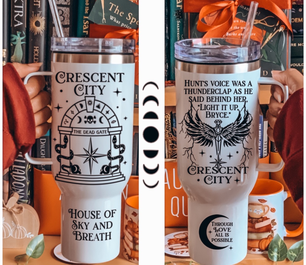 Crescent City, Sarah J Maas Fantasy 40oz Tumbler, House of Sky and Breath, Hunt and Bryce