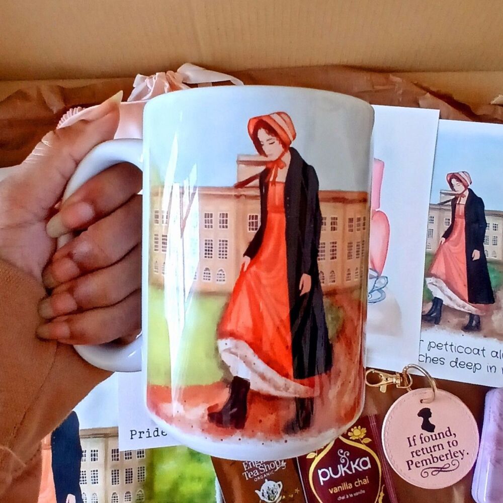 Elizabeth Bennett Mug, Jane Austen Pride & Prejudice Pemberley Scene