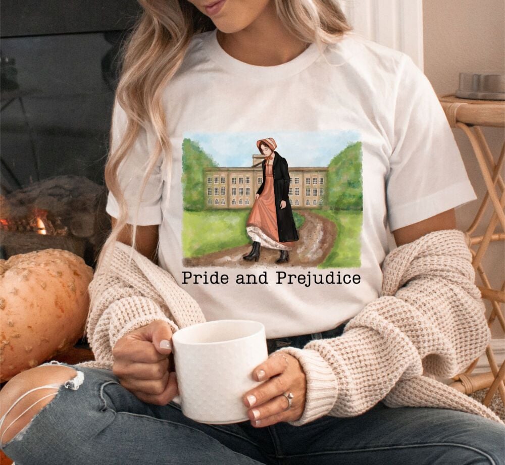 Jane Austen T-Shirt – Pride and Prejudice, Muddy Boots at Pemberley