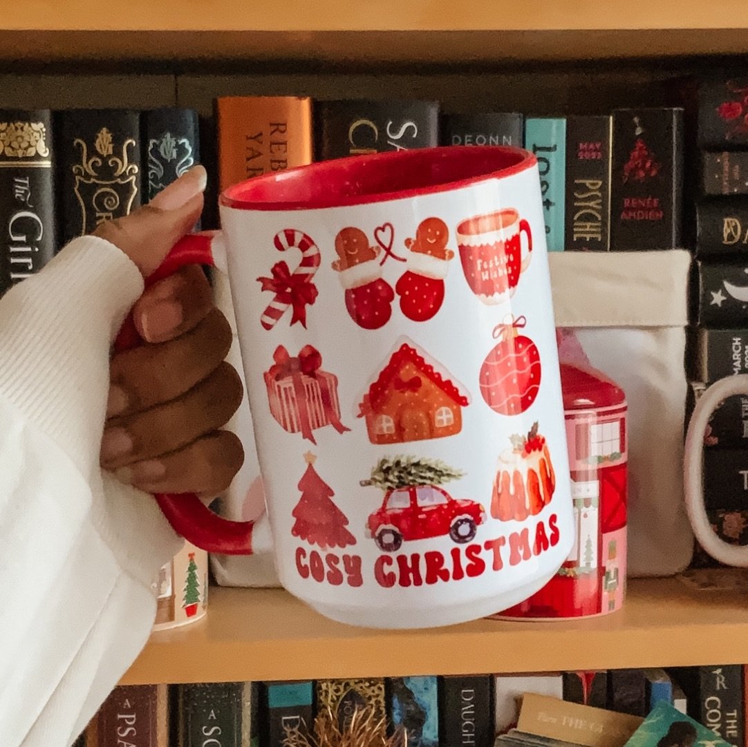 Cosy Christmas 15oz  Mug with Red Accents