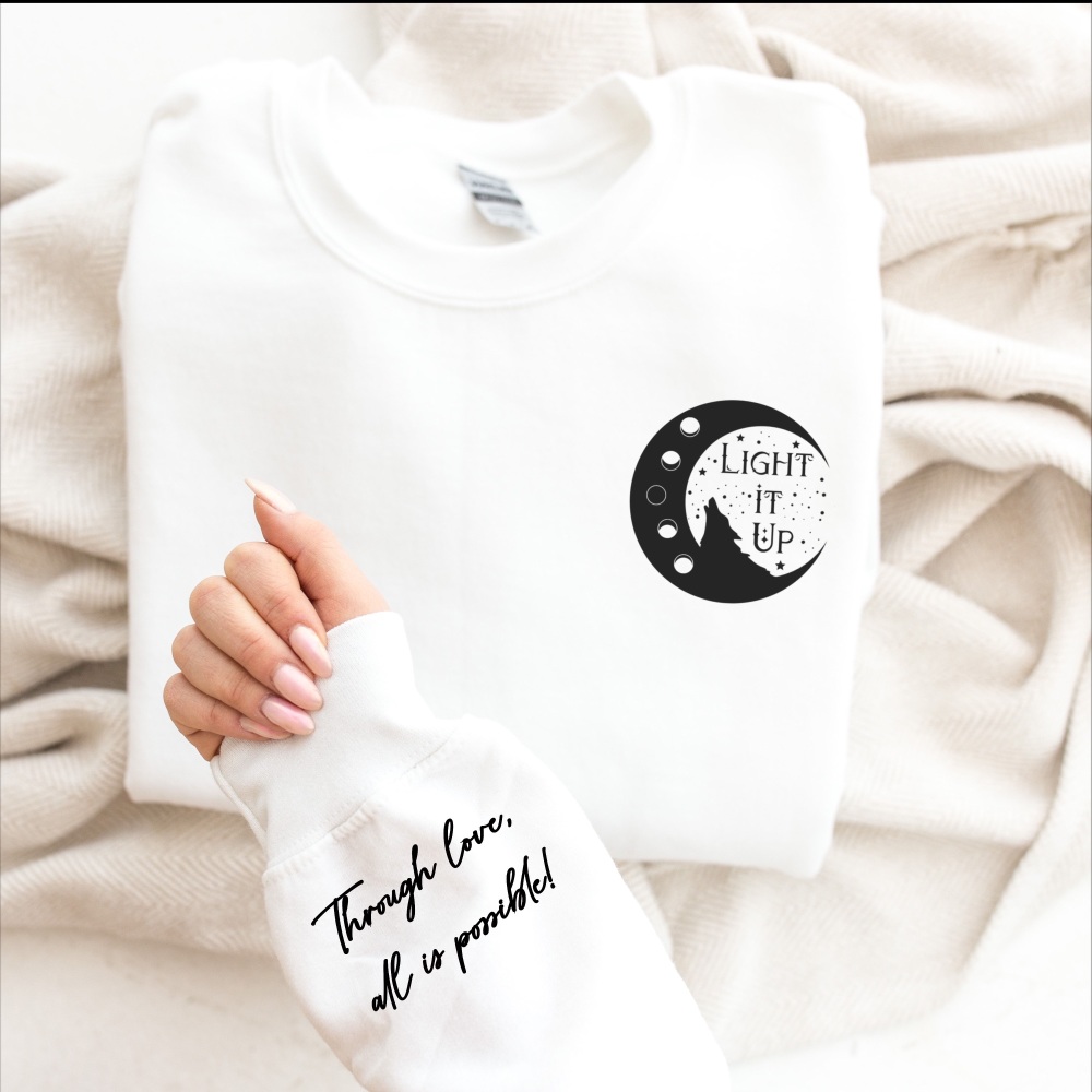 Crescent City, Sarah J Maas Official licensed Sweatshirt  Light It Up Wolf Crescent Design