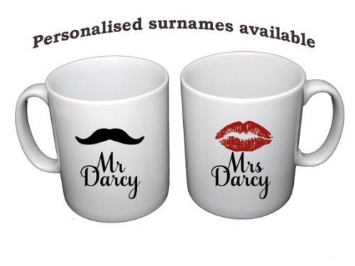 mr &amp;amp; mrs darcy mugs red