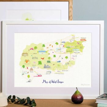 Not on the High Street have a Map of West Sussex by Holly Francesca