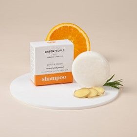 This is the Citrus & Ginger Shampoo Bar 50g, proudly plastic free!