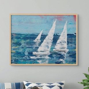This Three White Sails |Sailing Painting | Nautical Sailing Regatta Painting is available from Beach House Art