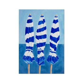 This Blue and White Striped Beach Umbrellas Painting is also from Beach House Art