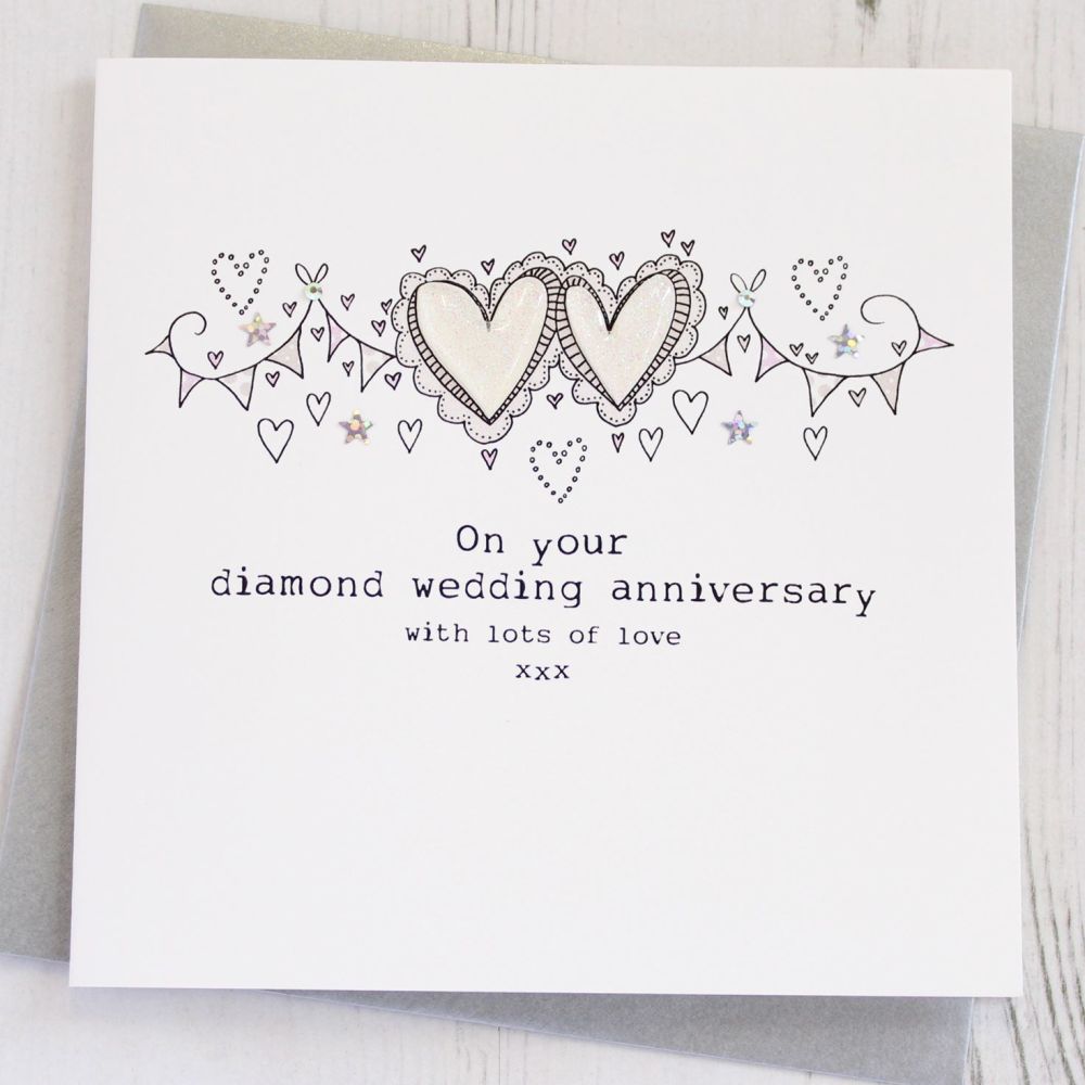 handmade happy diamond  anniversary  card 