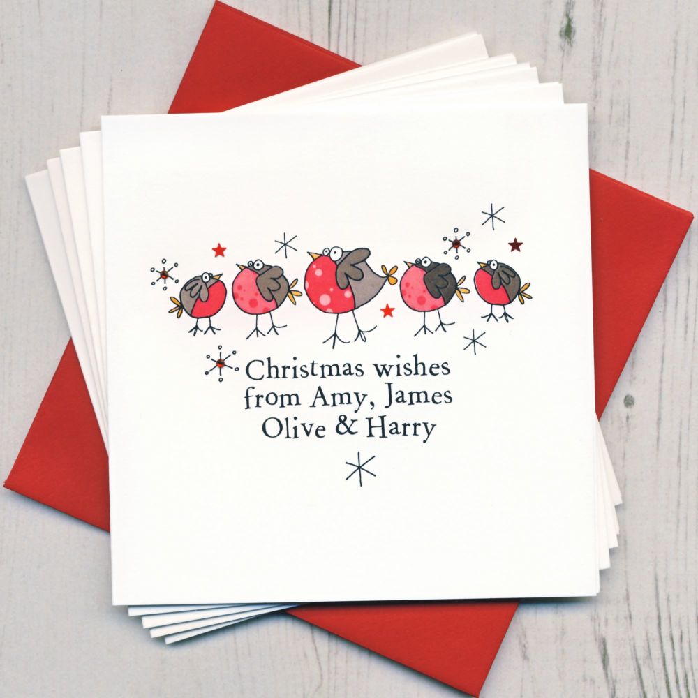 Personalised Christmas Robins Cards