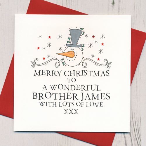 Personalised Snowman Christmas Card