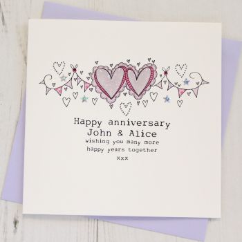  Personalised Happy Anniversary Card