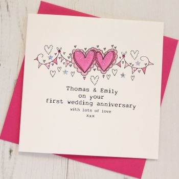  Personalised Happy First Anniversary Card