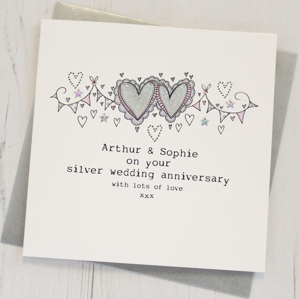 Personalised Happy Silver Wedding Anniversary Card