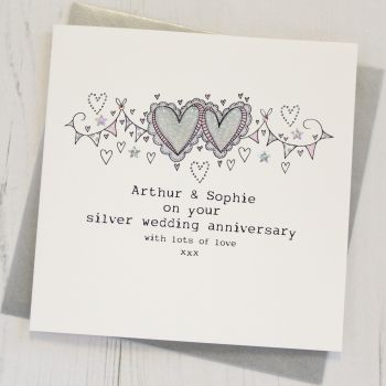  Personalised Silver Wedding Anniversary Card