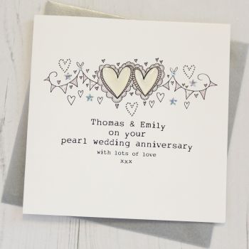  Personalised Pearl Wedding Anniversary Card