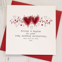 <!-- 008 --> Personalised Ruby Wedding Anniversary Card