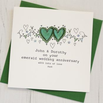  Personalised Emerald Wedding Anniversary Card