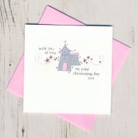 Girl's Sparkly Christening Card
