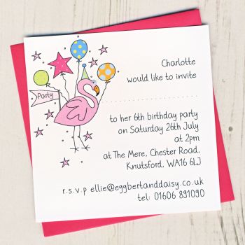 Pack of Flamingo Party Invitations