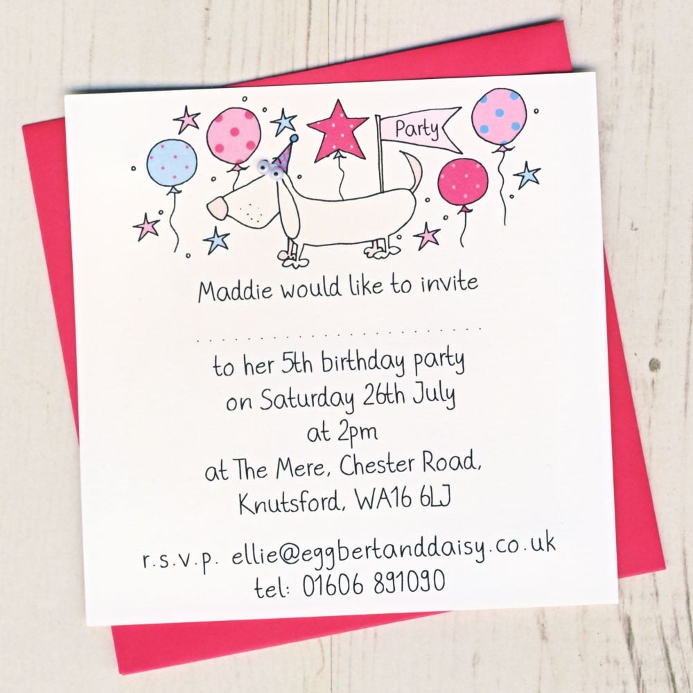 Pack of Dog Party Invitations