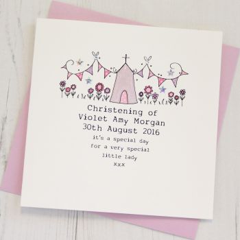  Personalised Girl's Christening Card