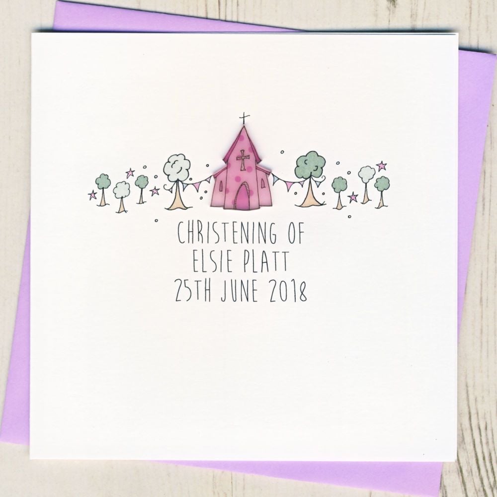 Personalised Girl's Christening Card