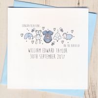 <!-- 003 --> Personalised New Baby Boy Card