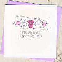 <!-- 013 --> Personalised New Baby Girl Card