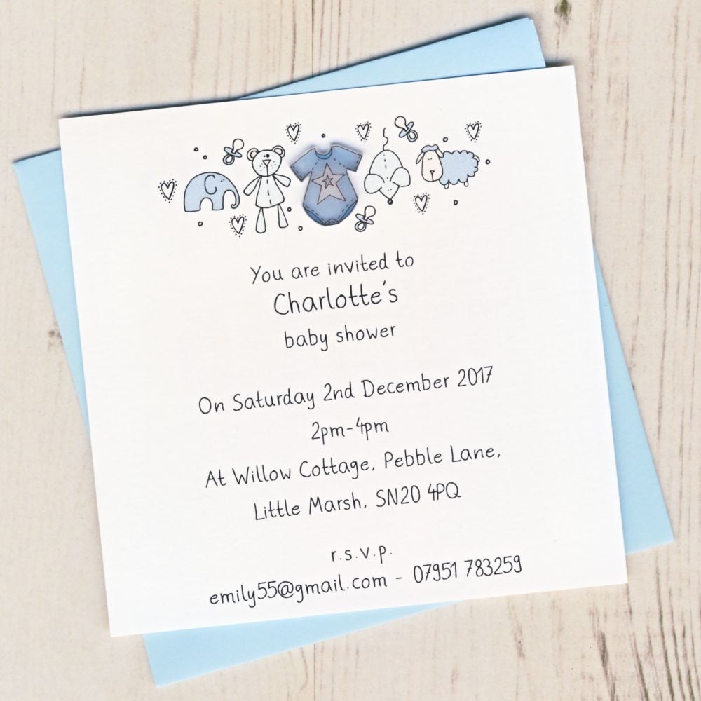 Pack of Baby Boy Birth Announcement Cards
