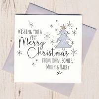 <!-- 019-->Personalised Glittery Tree Christmas Cards